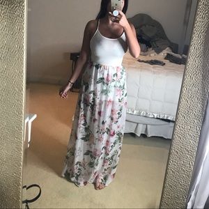 White Floral Maxi Dress